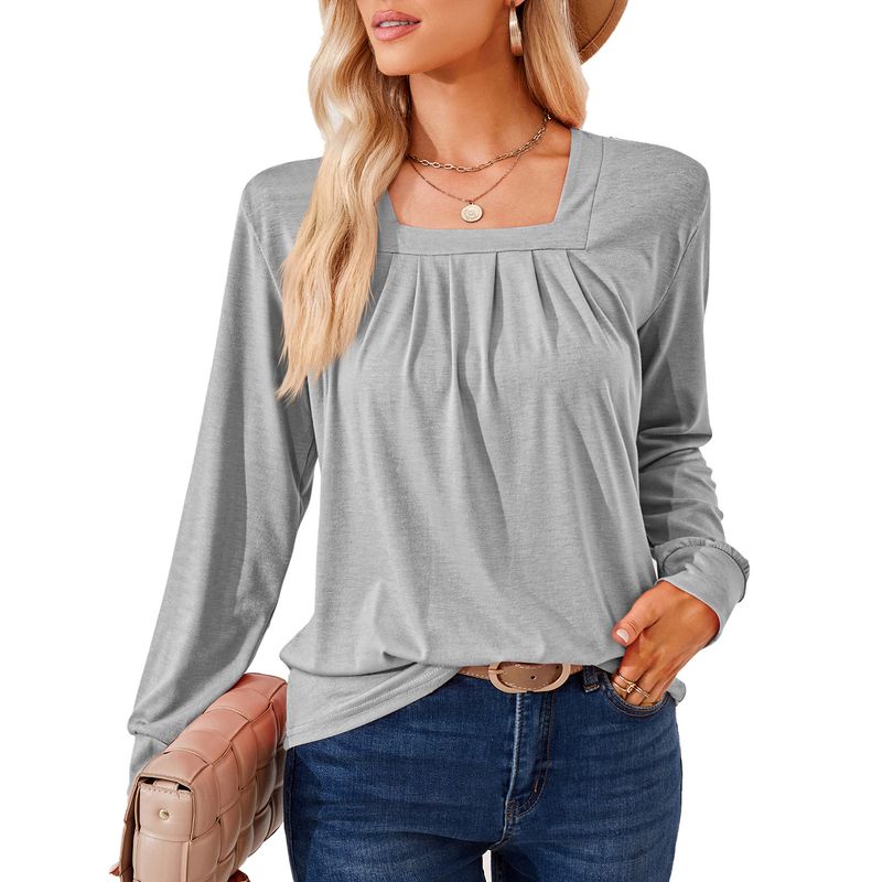 BLWOENS - Polera de manga larga para mujeres - Gris