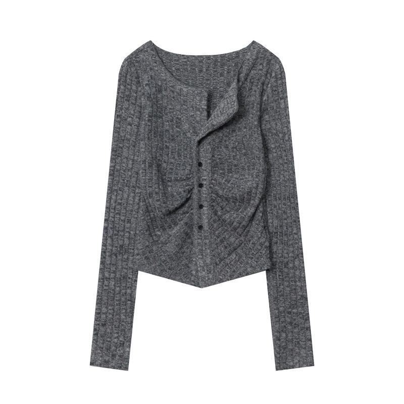 BLWOENS - Polera de manga larga de primavera y otoño para mujeres - Gris_.