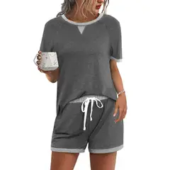BLWOENS - Polera manga corta + shorts Mujer - Gris