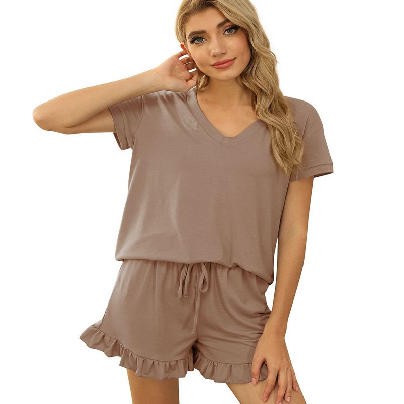 BLWOENS - polera manga corta + shorts Mujer - Beige