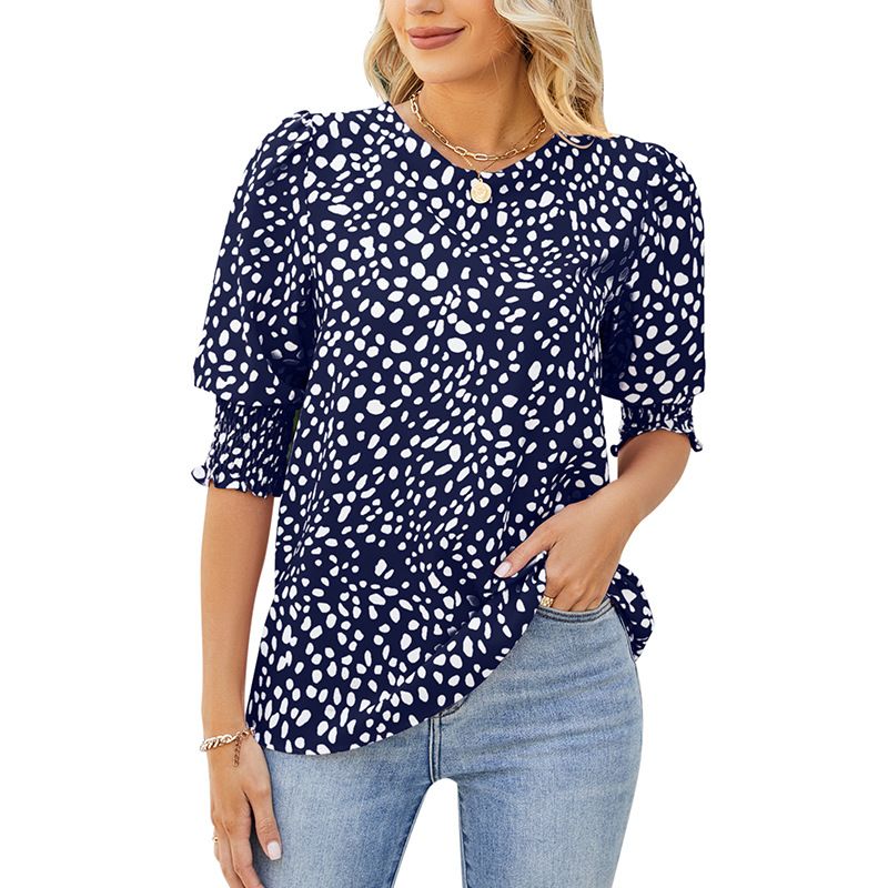 BLWOENS - Polera de manga corta de verano para mujeres - Azul