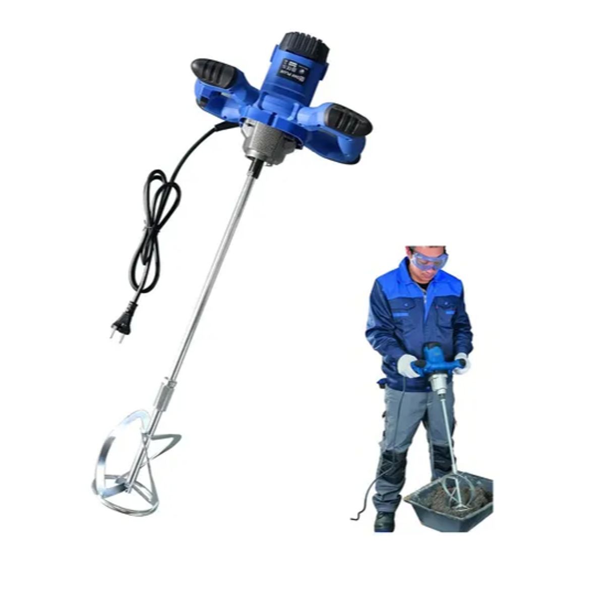 GENERICO - Mezclador Eléctrico Revolvedor Pintura Cemento 1200w 750rpm