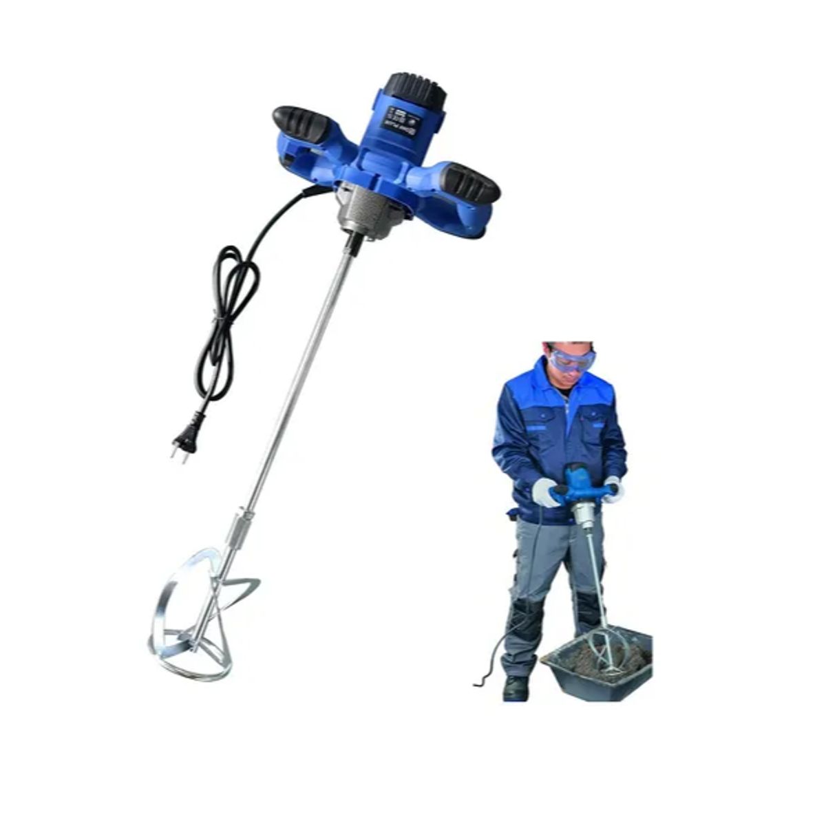 GENERICO - Mezclador Eléctrico Revolvedor Pintura Cemento 1200w 750rpm