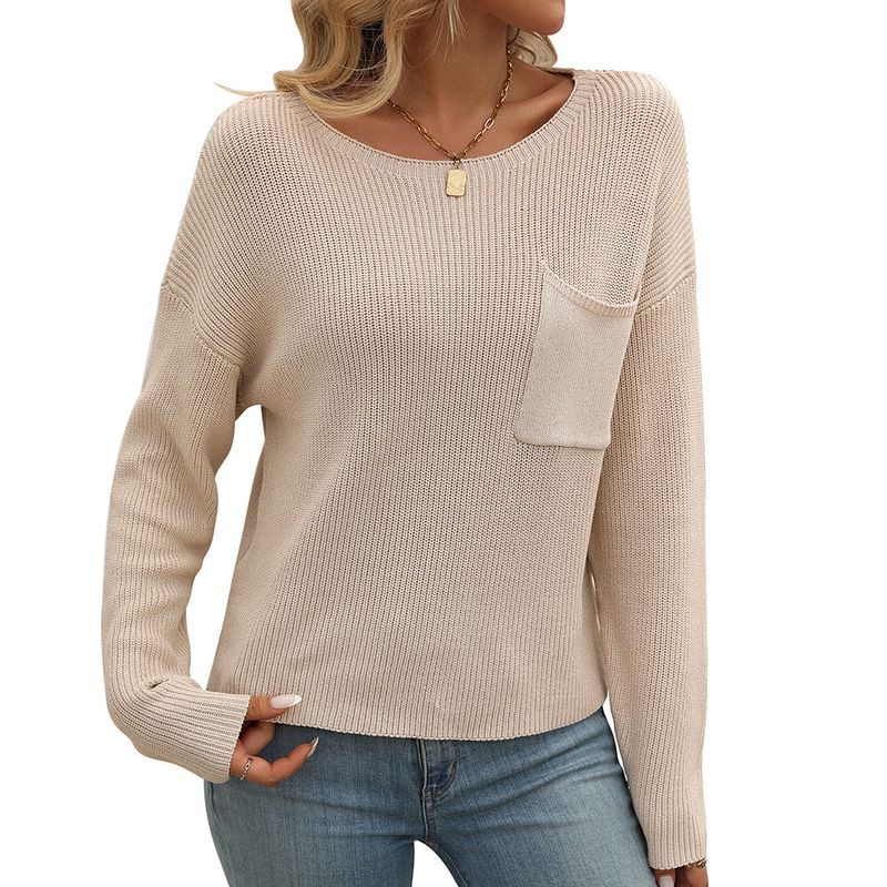 BLWOENS - Polera de manga larga para mujeres - Beige