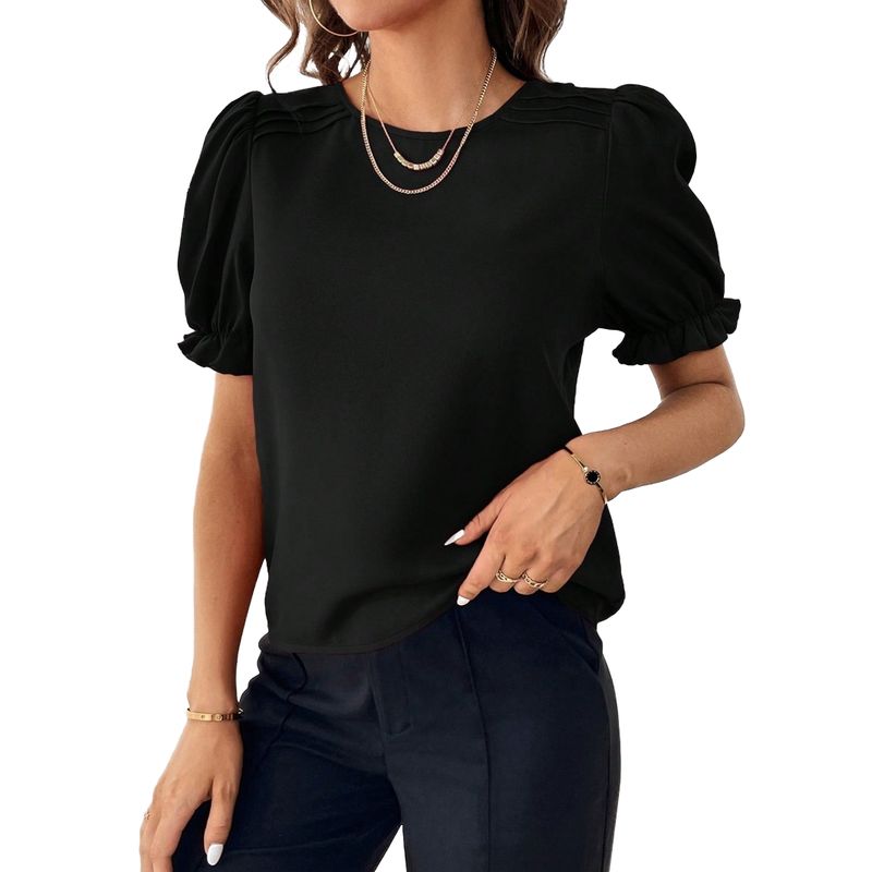 BLWOENS - Polera manga corta para mujeres - Negro
