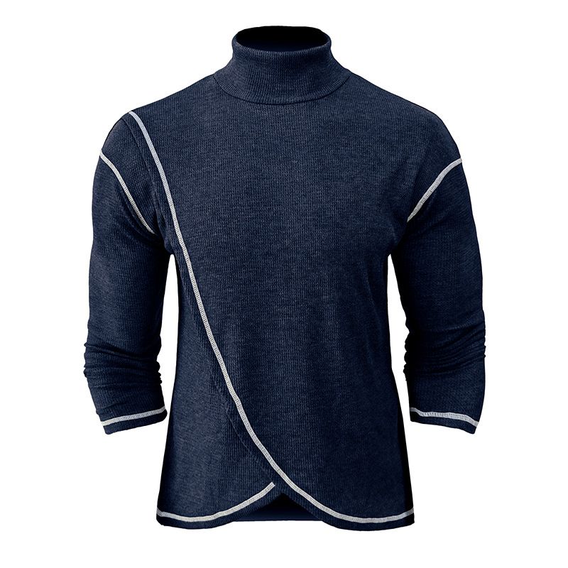 BLWOENS - Polera de manga larga para hombres en primavera y otoño - Azul