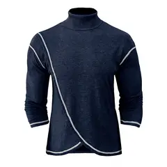 BLWOENS - Polera de manga larga para hombres en primavera y otoño - Azul