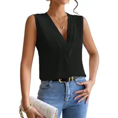 BLWOENS - Polera manga corta para mujeres - Negro
