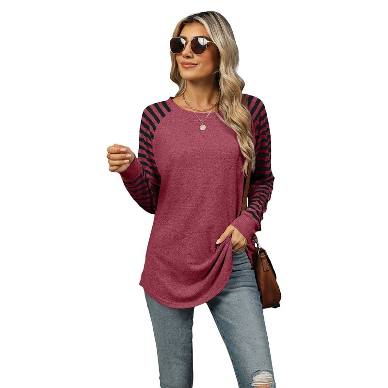 BLWOENS - Polera de manga larga de primavera y otoño para mujeres - Rojo