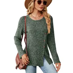 BLWOENS - Polera de manga larga para mujeres - Verde