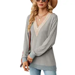 BLWOENS - Polera de manga larga para mujeres - Gris