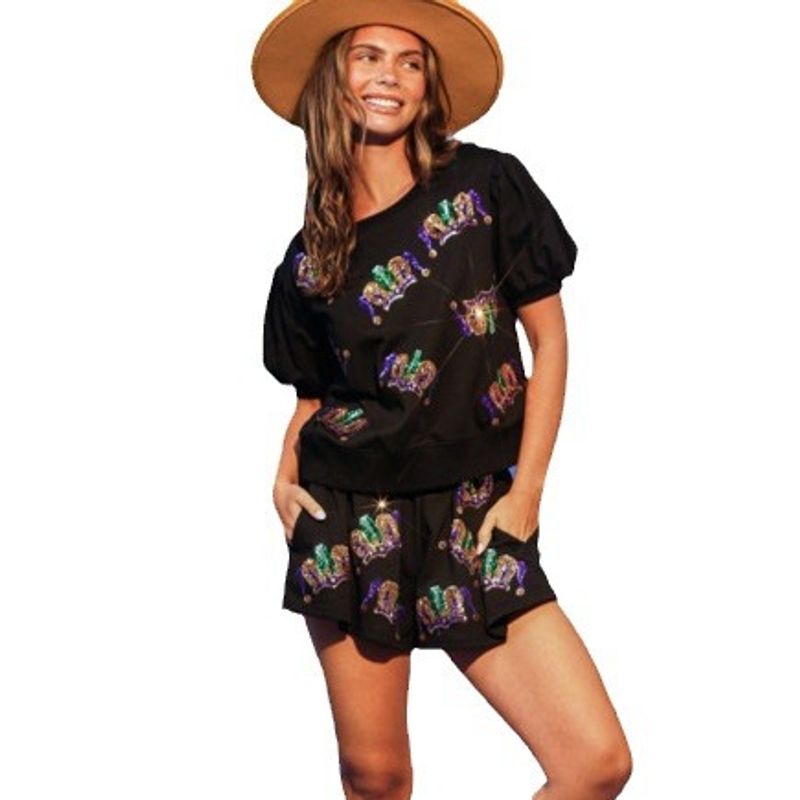 BLWOENS - polera manga corta + shorts Mujer - Negro