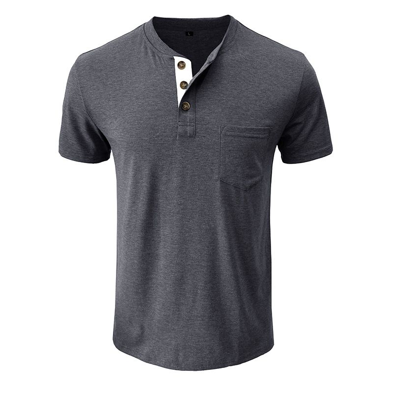 BLWOENS - Polera de manga corta de verano para hombres - Gris