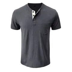 BLWOENS - Polera de manga corta de verano para hombres - Gris