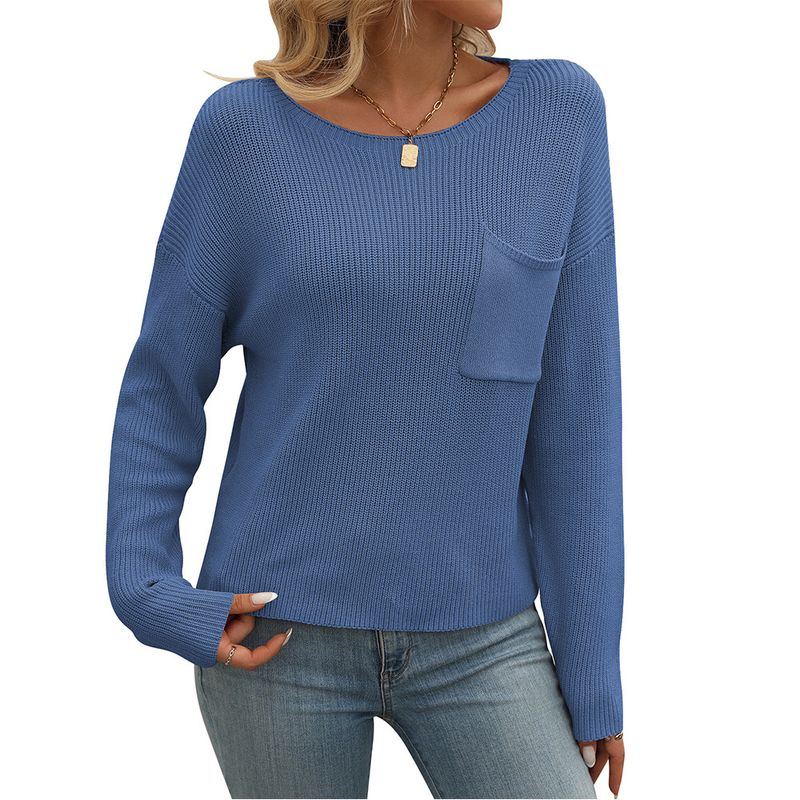 BLWOENS - Polera de manga larga para mujeres - Azul