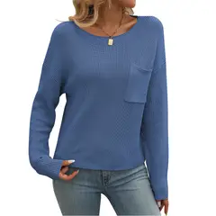 BLWOENS - Polera de manga larga para mujeres - Azul