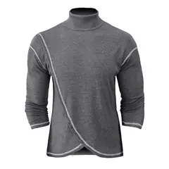 BLWOENS - Polera de manga larga para hombres en primavera y otoño - Gris
