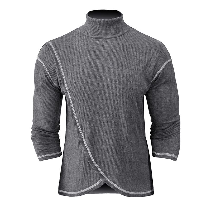 BLWOENS - Polera de manga larga para hombres en primavera y otoño - Gris