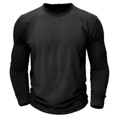 BLWOENS - Polera de manga larga para hombres en primavera y otoño - Negro