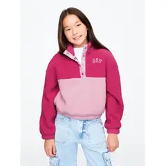 GAP - Polerón Niña Sherpa Medio Cierre Rosado