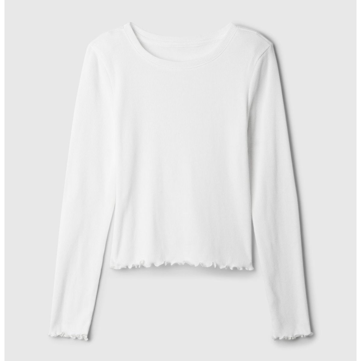 GAP - Polera Niña GAP Rib Manga Larga Blanco