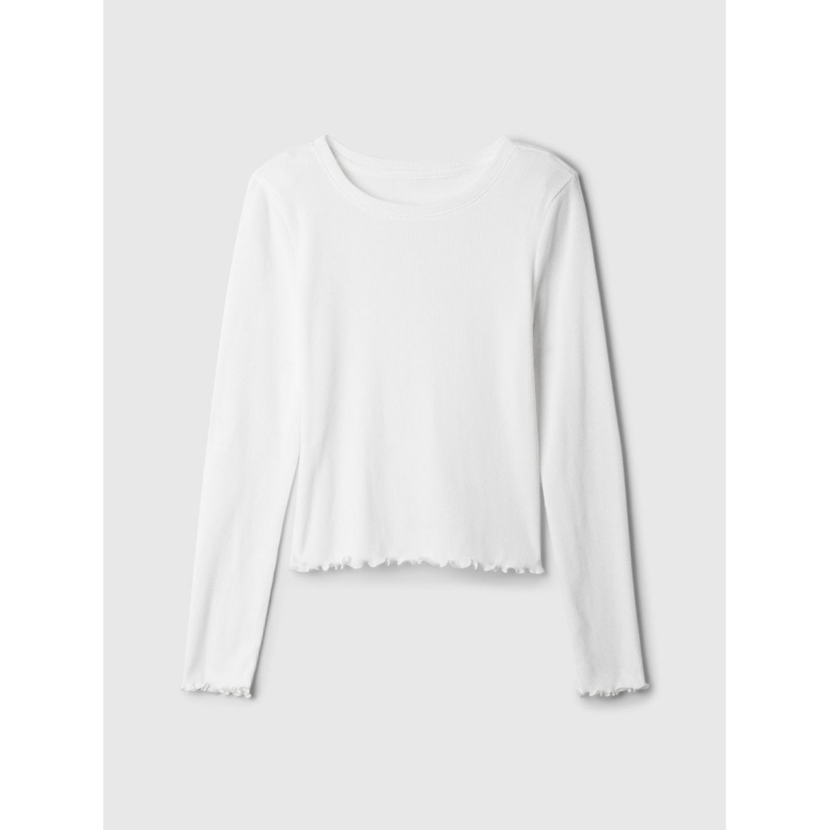 GAP - Polera Niña GAP Rib Manga Larga Blanco