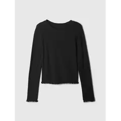 GAP - Polera Niña Rib Manga Larga Negro