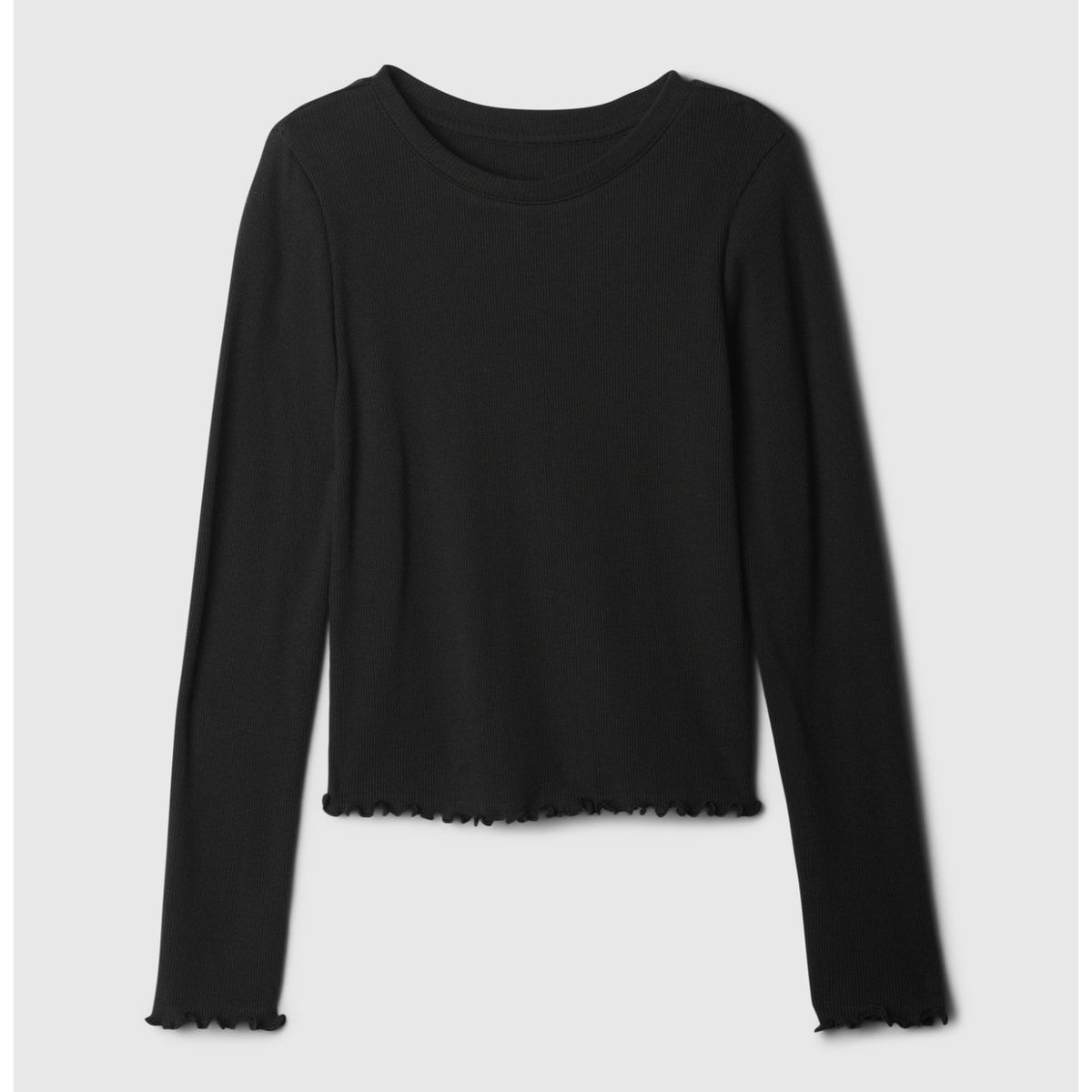 GAP - Polera Niña Rib Manga Larga Negro GAP