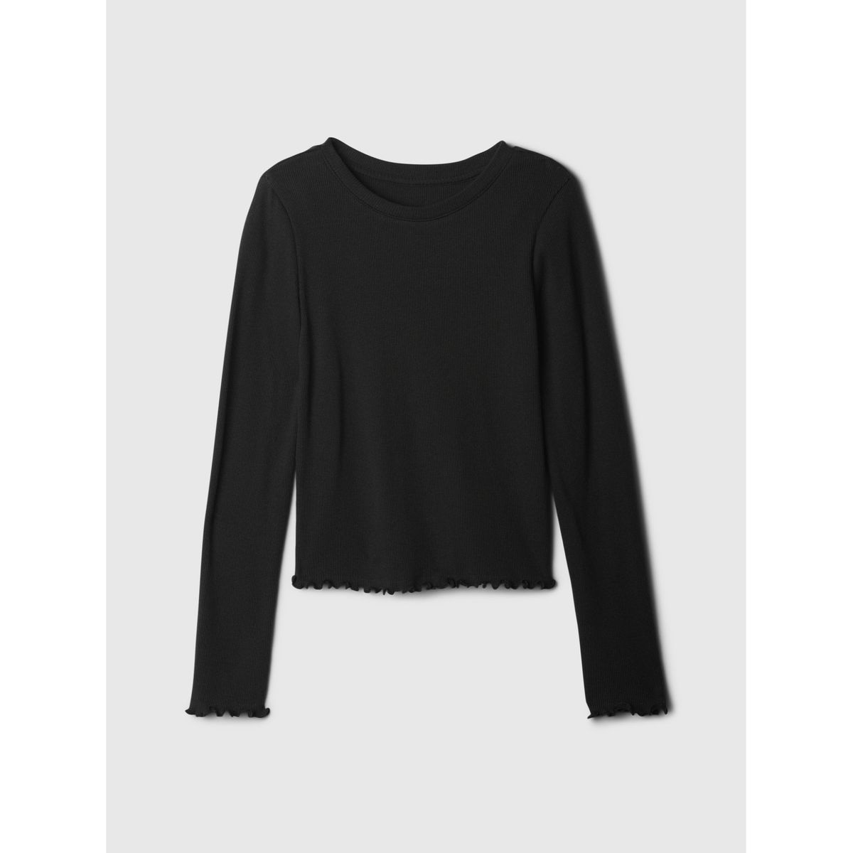 GAP - Polera Niña Rib Manga Larga Negro GAP