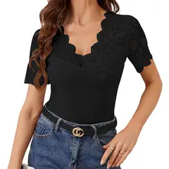 BLWOENS - Polera Manga Corta Mujer - Negro