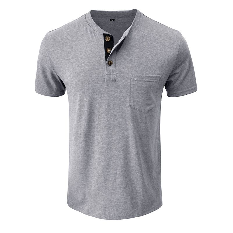 BLWOENS - Polera de manga corta de verano para hombres - Gris