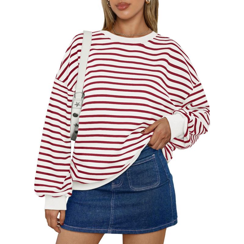 BLWOENS - Polera de manga larga de primavera y otoño para mujeres - Rojo