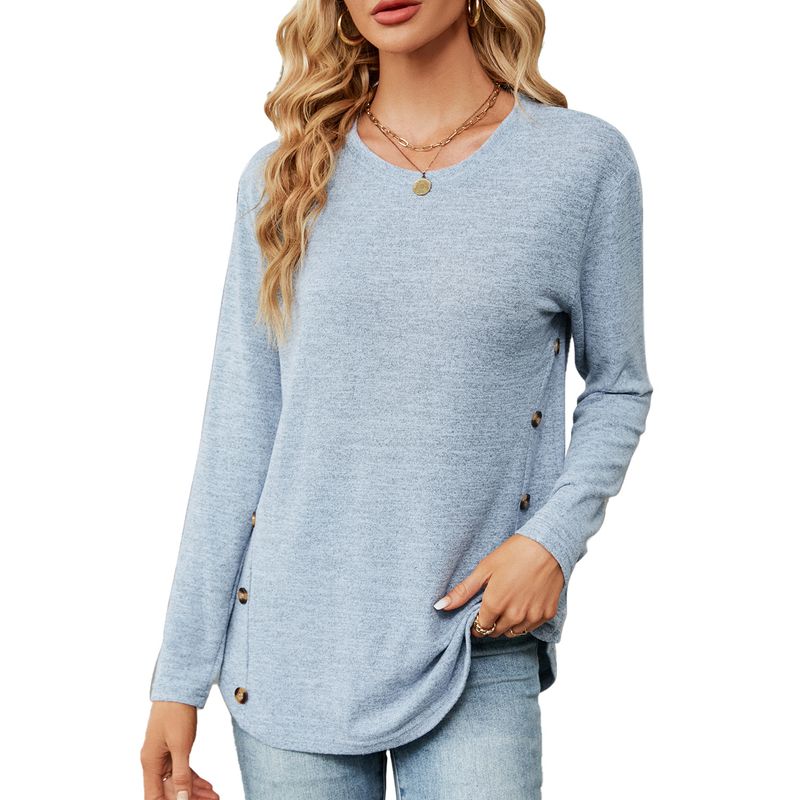 BLWOENS - Polera de manga larga para mujeres - Azul