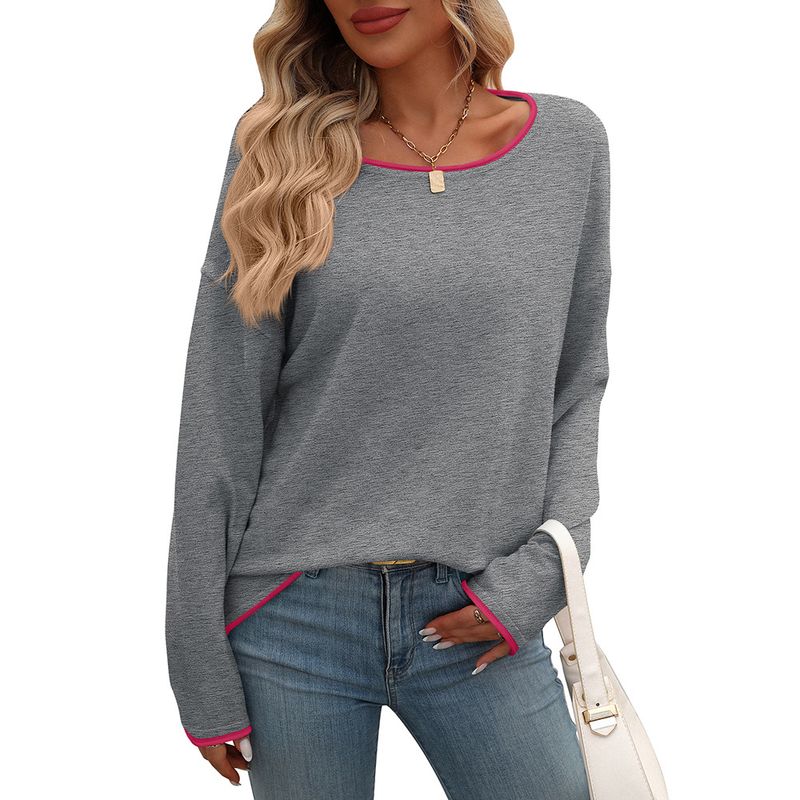BLWOENS - Polera de manga larga para mujeres - Gris