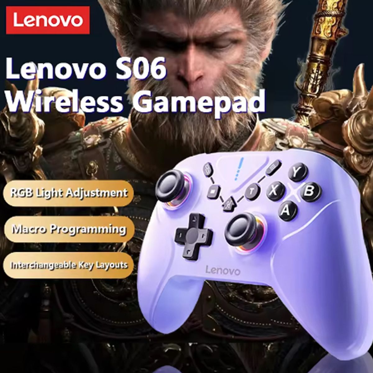 LENOVO - Control Lenovo S06 Gamepad mango del juego efectos Android Switch pc