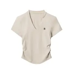 BLWOENS - Camiseta de manga corta de verano para mujeres - Beige