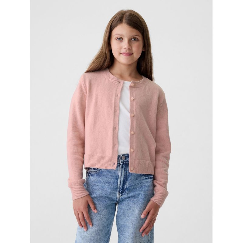 GAP - Sweater Cárdigan Niña Cropped Rosado GAP