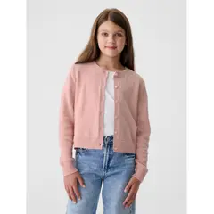 GAP - Sweater Cárdigan Niña Cropped Rosado