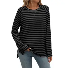 BLWOENS - Polera de manga larga para mujeres - Negro