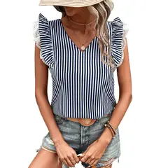 BLWOENS - Polera Manga Corta Mujer - Azul