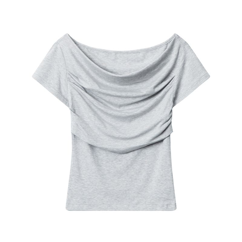 BLWOENS - Camiseta de manga corta de verano para mujeres - Gris
