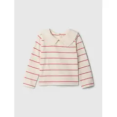 GAP - Polera Toddler Niña Ruffle Manga Larga Rojo