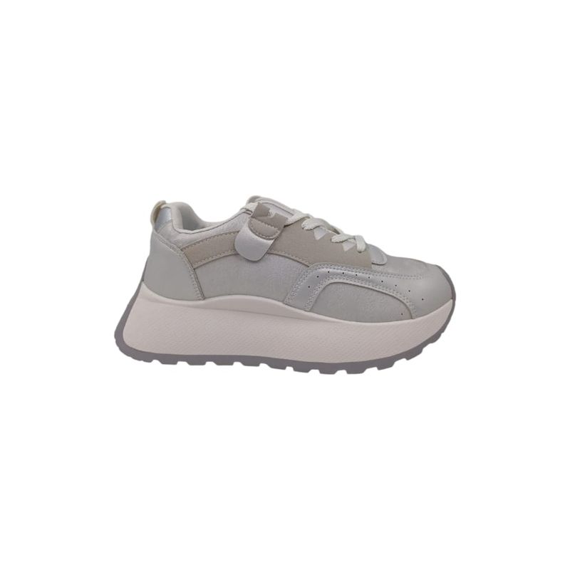 HERIEL - Zapatilla Gris Plataforma Mujer.