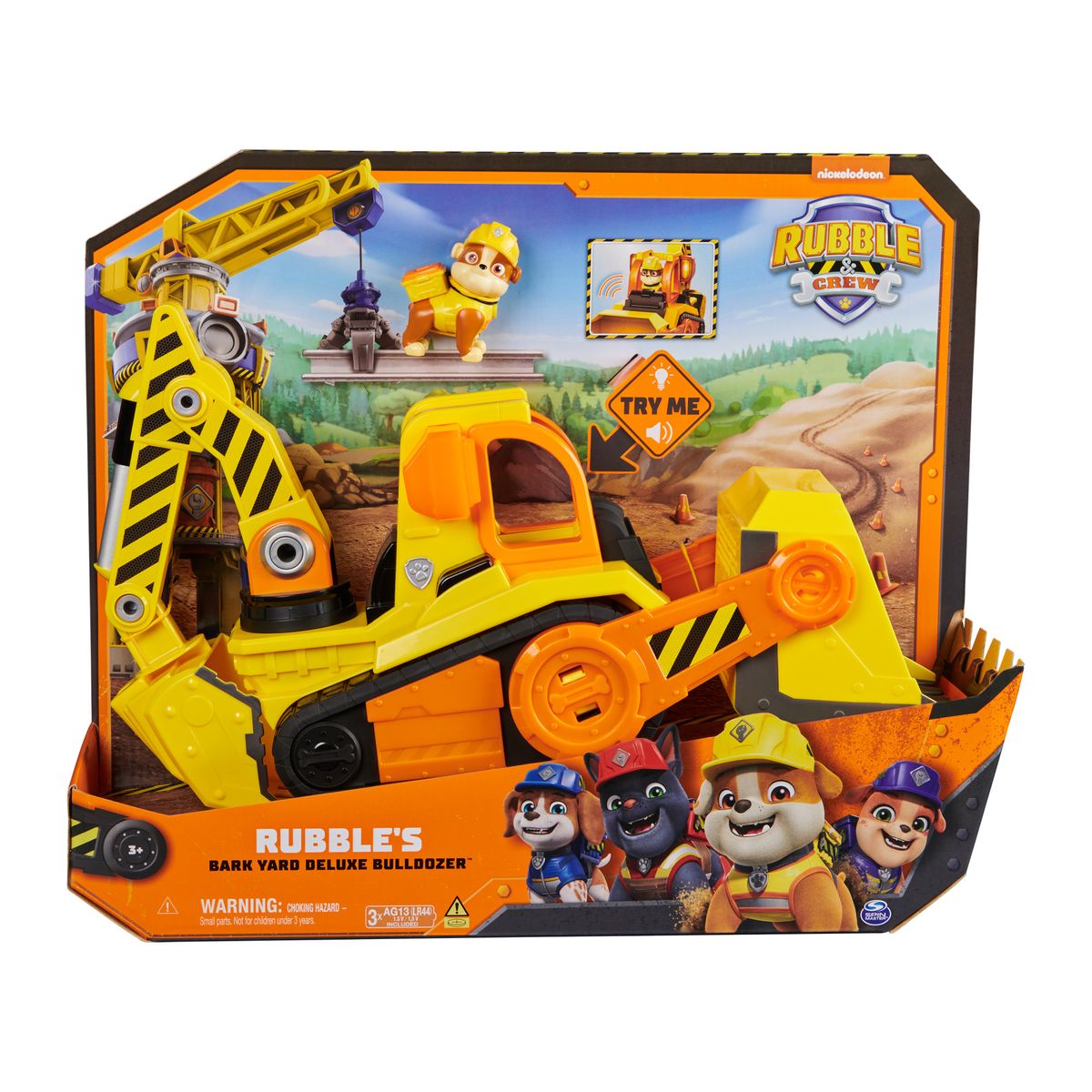 PAW PATROL - Figura Rubble Y Excavadora Con Luces Y Sonido Paw Patrol