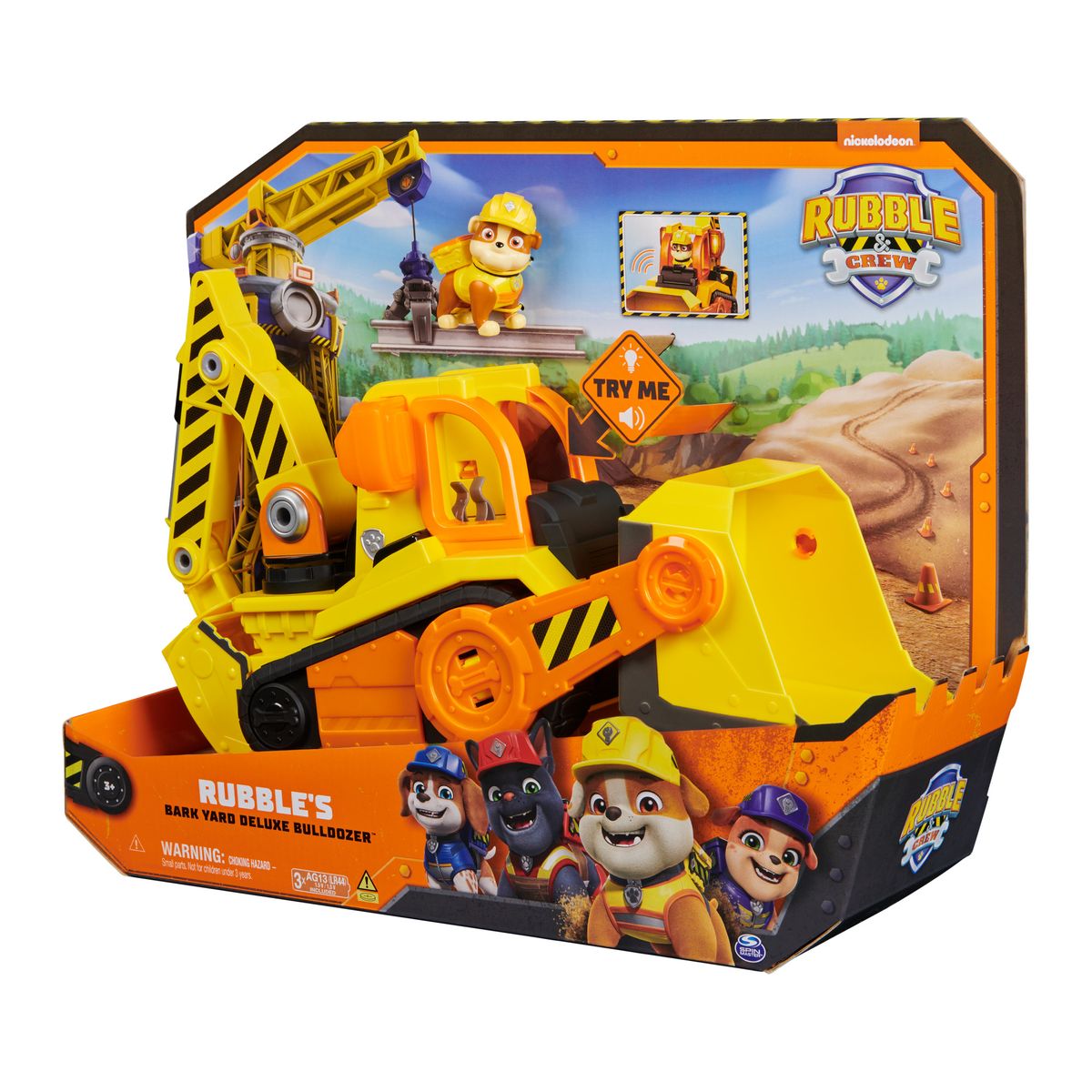 PAW PATROL - Figura Rubble Y Excavadora Con Luces Y Sonido Paw Patrol