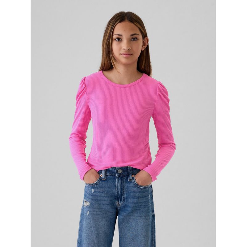 GAP - Polera Niña Ribbed Manga Larga Rosado GAP