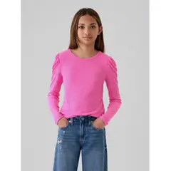 GAP - Polera Niña Ribbed Manga Larga Rosado