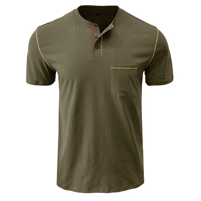 BLWOENS - Polera de manga corta de verano para hombres - Verde