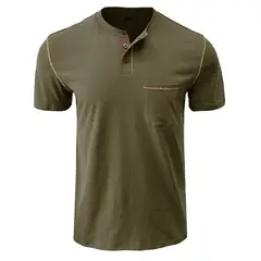 BLWOENS - Polera de manga corta de verano para hombres - Verde
