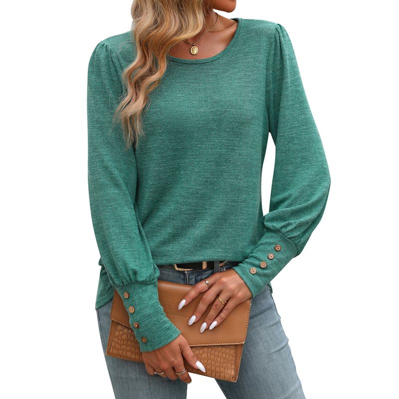 BLWOENS - Polera de manga larga de primavera y otoño para mujeres - Verde